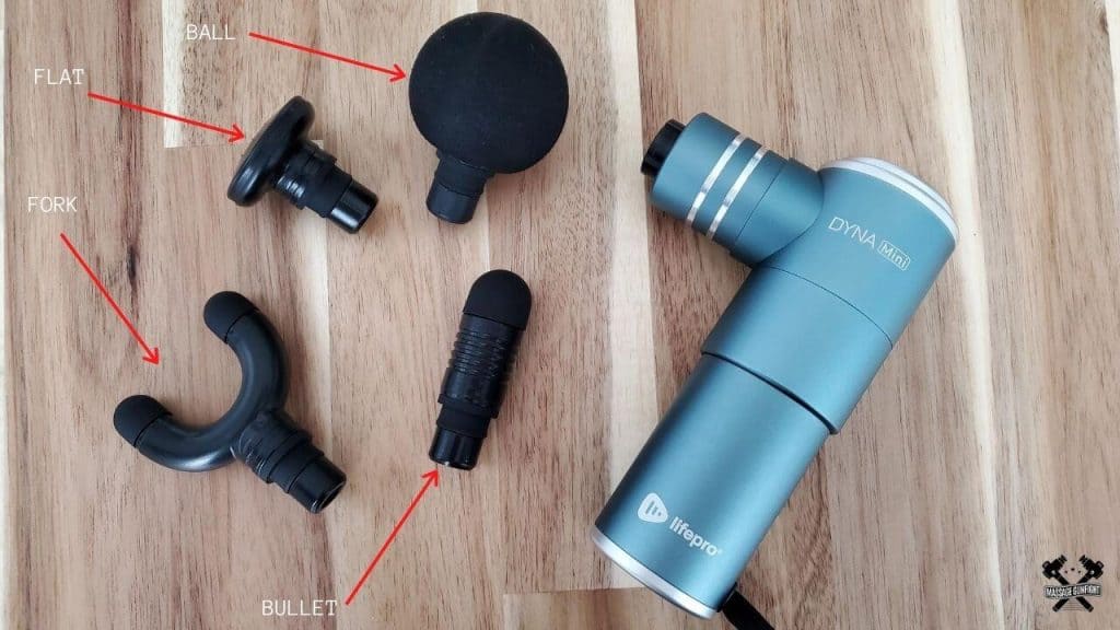 LifePro Massage Gun with attachments